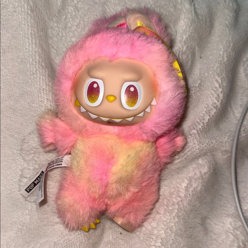 Pink and Yellow Plush Monster Action Figure